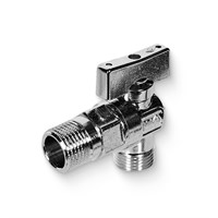 Кран НН 1/2'х1/2'  угловой шаровой  MIAMI c розеткой 1/2' из нерж. стали, для подкл. бачков 860284