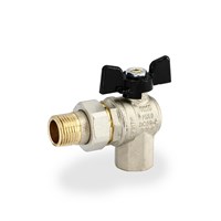 Кран с разъемным соединением угловой НВ 1/2' бабочка OREGON серия 594 полный проход 869895