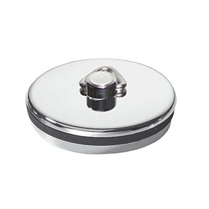 Пробка пластиковая с треугольным держателем под цепочку и сливную решётку D60мм; цвет-хром 881121