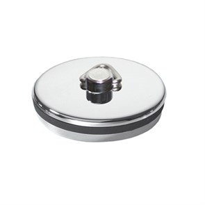 Пробка пластиковая с треугольным держателем под цепочку и сливную решётку D70/85/113мм; цвет-хром 864902