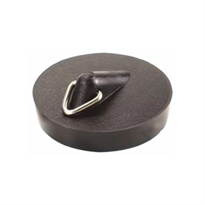 Пробка полимерная с треугольным держателем под цепочку и сливную решётку D60мм; цвет-чёрный 863741