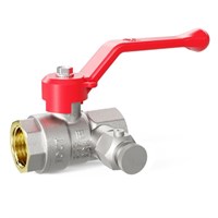 Кран шаровой Pride ВВ 1/2 44.15.В-В.С.Р с дренажем и воздухоотводчиком трехходовой латунь рычаг крас 872086