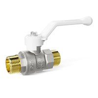 Кран шаровой Pride НН 1.0 47.25.Н-Н.Р латунь рычаг белый 873752