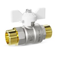 Кран шаровой Pride НН 3/4 47.20.Н-Н.Б латунь бабочка белая 873560