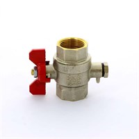 Кран шаровой ВВ 3/4' c отверстием для термометра  бабочка 866163