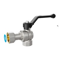 Кран шаровой угловой Pride В 1/2 накидная гайка 47.15.В-НкГк.У.Р с накидной гайкой латунь рычаг 875608