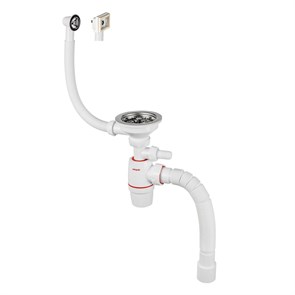 Сифон NEO, нерж. чашка D114 мм 1 1/2 х 40/50, с отв. для быт.техники, круг. и квад. перелив, L800 мм 878683