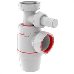 Сифон WIRQUIN NEO 1½ х 40 мм без выпуска с отводом для стиральной или посудомоечной машины 886163