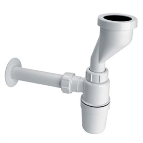 Сифон бутылочный (32ммх32мм) для писсуаров с приёмной воронкой (D44-53мм, смещение 32мм), отводной т 861542