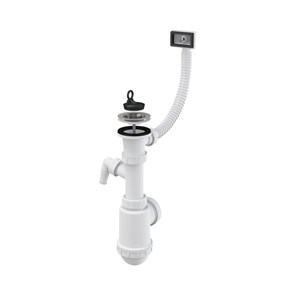 Сифон бутылочный для мойки с нерж. решеткой D70 мм, с переливом и отводом для быт.тех. 880088