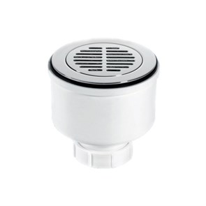 Сифон бутылочный для поддона с выпуском (H105мм; латунь выпуск/сливная решётка-дизайн 