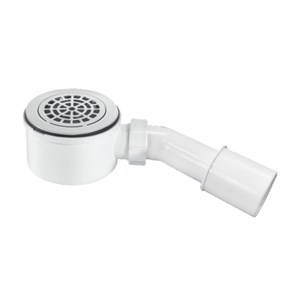 Сифон бутылочный для поддона с выпуском (H70мм; латунь выпуск/сливная решётка-дизайн 