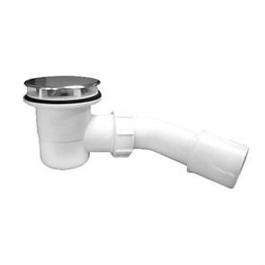 Сифон бутылочный для поддона с выпуском (H82мм; выпуск/нержавейка 