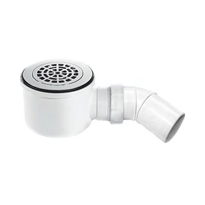 Сифон бутылочный для поддона с выпуском (H85мм; латунь выпуск/сливная решётка-дизайн 