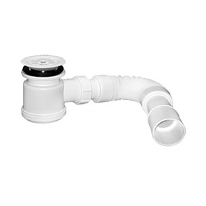 Сифон бутылочный для поддона с выпуском (H92мм; выпуск/сливная решётка D70,h35мм/D45мм) и отводной г 880046