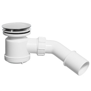 Сифон бутылочный для поддона слив 50-75 мм с пласт. выпуском, высота 92 мм, выход 40/50 мм, хром 876049