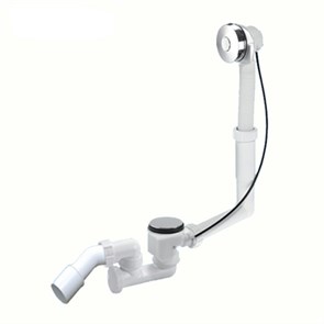 Сифон для ванн/поддонов с выпуском и переливом (жёсткий перелив L515-700ммxD34мм нажимное управление 863013