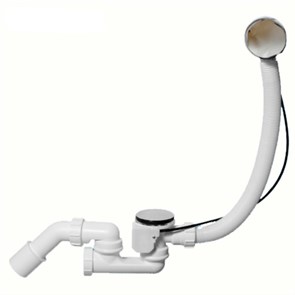 Сифон для ванн/поддонов с выпуском, ревизией и переливом ( 1 1/2