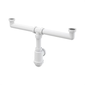 Сифон для кухонной мойки с двумя чашами, бутылочный, 1 1/2