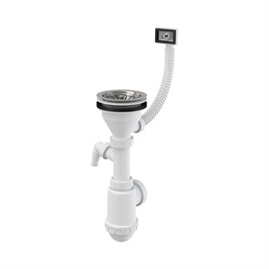 Сифон для мойки Alcaplast с переливом, нерж. решетка 115 мм, с подкл. слива быт. техники 875939