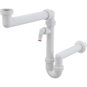 Сифон для мойки экономящий пространство со штуцером и с накидной гайкой 6/4″ 862923