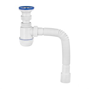 Сифон Мини Элит 1 1/2 х 40 мм, нерж. чашка D63 мм и c гофротрубой L800 мм 40 х 40/50 мм 862935