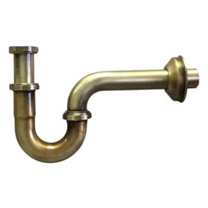 Сифон трубный P-образный латунный без выпуска (1 1/4