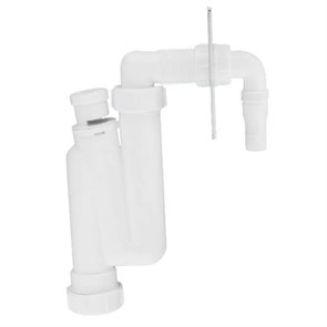 Сифон трубный S-образный для слива бытовой техники c вентиляционным клапаном и декоративной накладко 883990