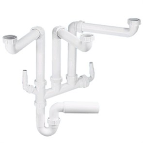 Сифон трубный Р-образный без выпуска ( 1 1/2