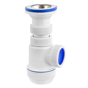 Сифон Элит 1 1/2 х 40 мм с литым выпуском и нерж. чашкой D70 мм 870228