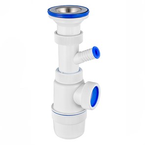 Сифон Элит 1 1/2 х 40 мм, нерж. чашка D70 мм и отводом 875771