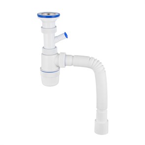 Сифон Элит 1 1/2 х 40 мм, нерж. чашка D70 мм, с отводом и c гофротрубой L800 мм 40 х 40/50 мм 866293