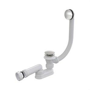 Слив-перелив Alcaplast для ванны 570 мм, click/clack, металл, прочистка сифона сверху, хром 878303