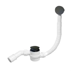 Слив-перелив L=330-700 х 34 мм с раздв. перел., 70 мм слив, выход 40/50 мм, сатиновый  никель 865511