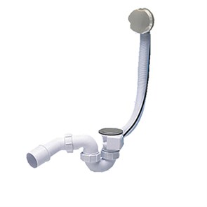 Слив-перелив McAlpine для ванны 1½' 'х 40 мм, L510 мм x 34 мм, выход 40/50 мм, пакет, сатиновый хром 875203