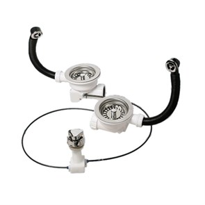 Слив-перелив для 2-х моек под круглое отверстие перелива (L229ммхD25мм, D113мм нержавейка сливные ре 875896