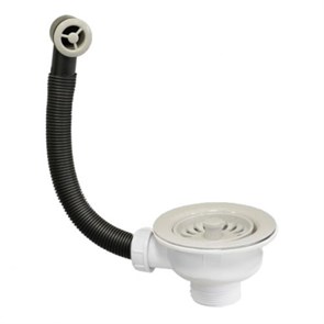 Слив-перелив для мойки под круглое отверстие перелива (L229ммхD25мм, D113мм пластиковая сливная решё 861676