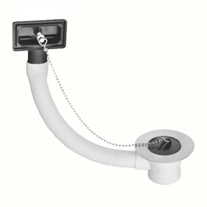 Слив-перелив для мойки под прямоугольное отверстие перелива (L229ммхD25мм, D85мм нержавейка сливная 885076