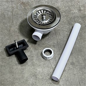 Слив-перелив для раковины L=235 х 25 мм, прямоуг. отв., 113 мм реш., выход 1 1/2