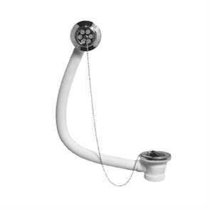 Слив-перелив для тонкостенных ванн/поддонов (L457ммхD25мм, D70мм нержавейка сливная и пластик перели 874835