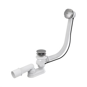 Слив-перелив полуавтомат для ванны 40/50 x 570 мм, пробка слива 70 мм, металл, хром 869806