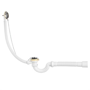 Слив-перелив с сифоном S-образный 1 1/2 х 40 мм с гофротрубой 40 x 40/50 мм 865378