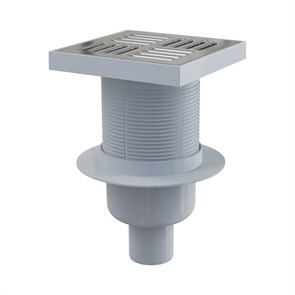 Сливной трап 150 х 150/50 мм верт. выпуск, решетка из нерж. стали, гидрозатвор 878681