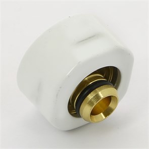 Соединитель для м/п трубы 16х2,25 с цилиндрической гайкой цвет белый 883124