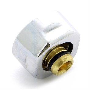 Соединитель для м/п трубы 16х2,25 с цилиндрической гайкой цвет хром 858500