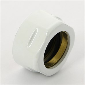 Соединитель для медной трубы диам. 18 с цилиндрической гайкой цвет белый 872162