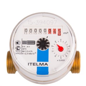 Счетчик для холодной воды монтажная длина 80 мм H 3/4 с импульсным выходом 1 литр WFK24 859814