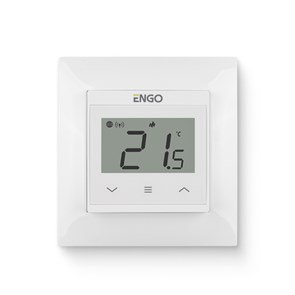 Термостат ENGO E55 комнатный встраиваемый в рамку, программ. с дисплеем, WiFi, белый 880135