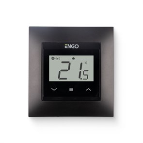 Термостат ENGO E55 комнатный встраиваемый в рамку, программ. с дисплеем, WiFi, черный 866814