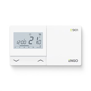 Термостат ENGO комнатный, программ. с дисплеем, 2хАА, белый 884083